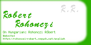 robert rohonczi business card