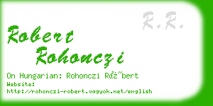 robert rohonczi business card